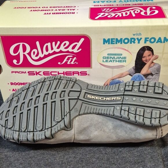 Skechers 8 Grey Suede Leather Bikers Expressway Pull On Flats Sneakers - New - Picture 4 of 7